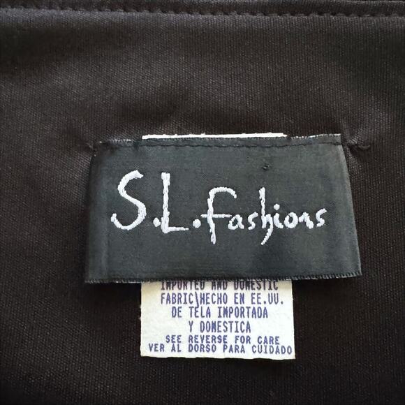 VTG S.L. Fashions Vintage Dress women's Sz 14 16W Black Y2K Vamp Witchy Midi NWT - Picture 5 of 12